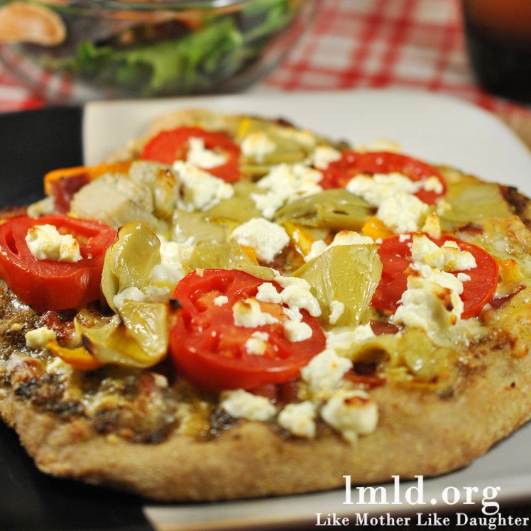 goat cheese pizza square
