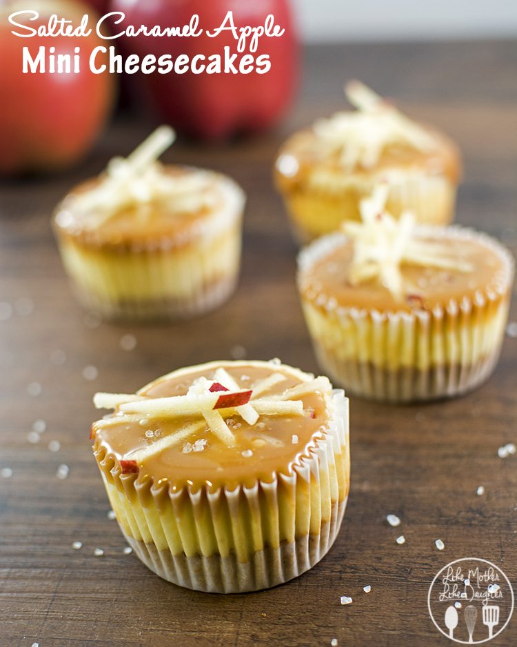 Salted Caramel Apple Mini Cheesecakes - LMLDFood