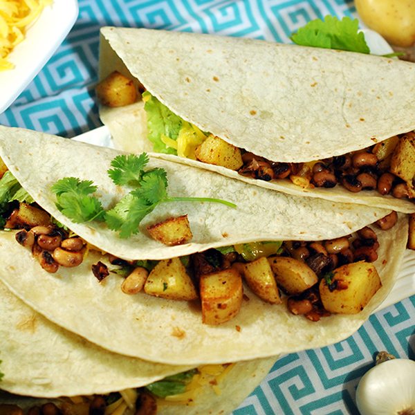Potato Black Eyed Pea Tacos 2square