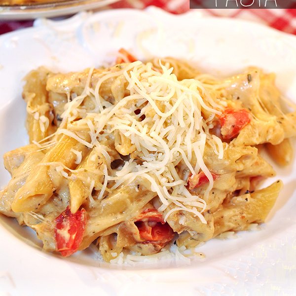 one pan cheesy chicken pasta5square