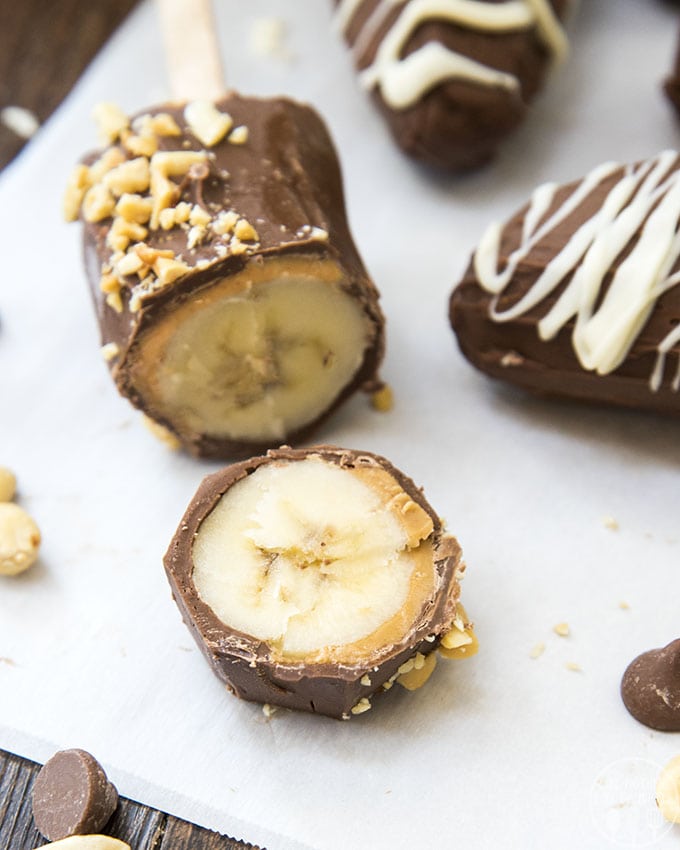 Chocolate Covered Peanut Butter Frozen Bananas Like Mother, Like Daughter