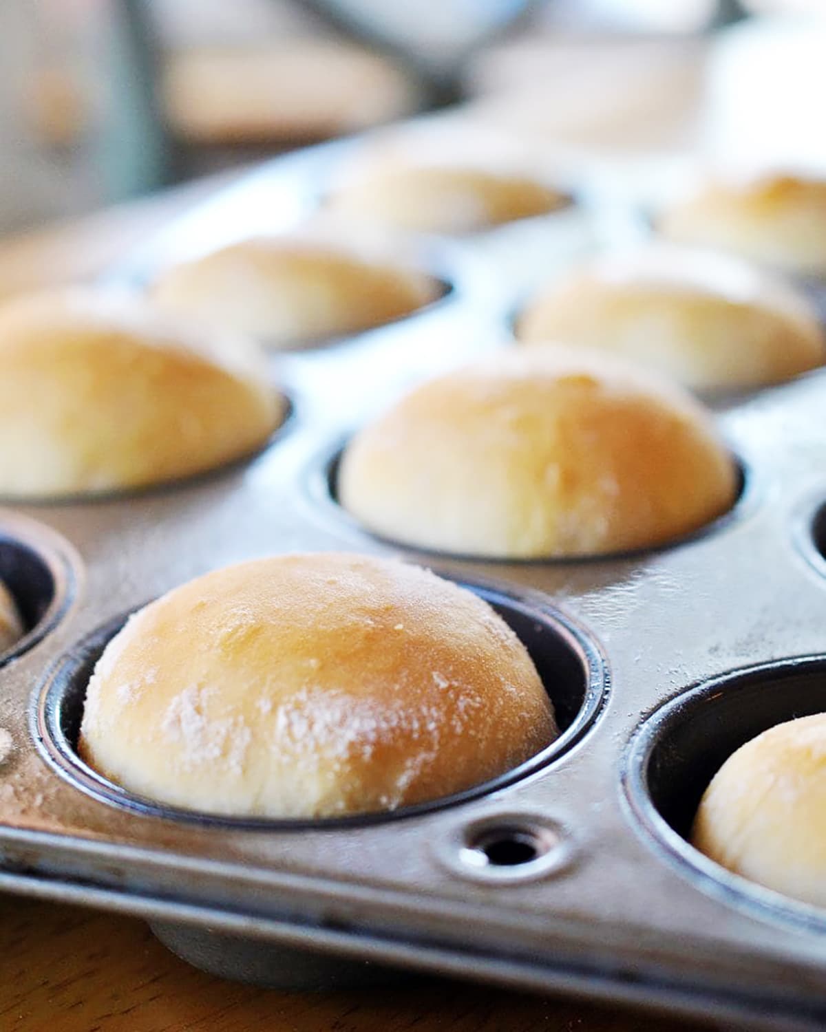 Rolls in a a muffin pan.