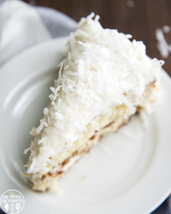 Coconut Cake topped with shredded coconut