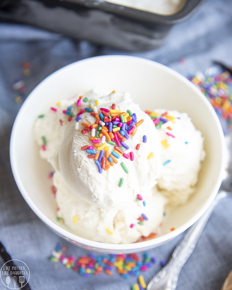 Vanilla Ice Cream topped with sprinkles