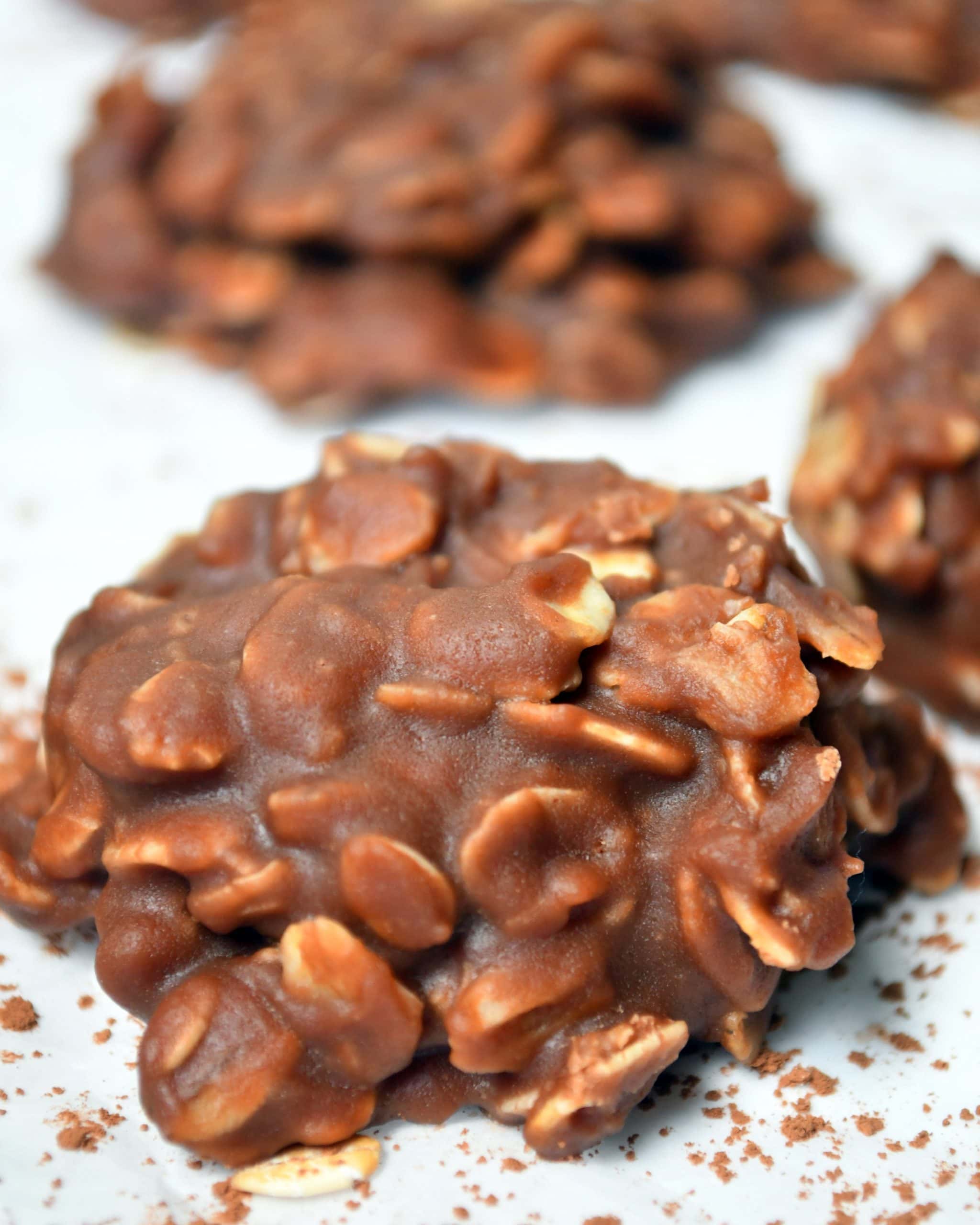 A shot of a no bake cookie