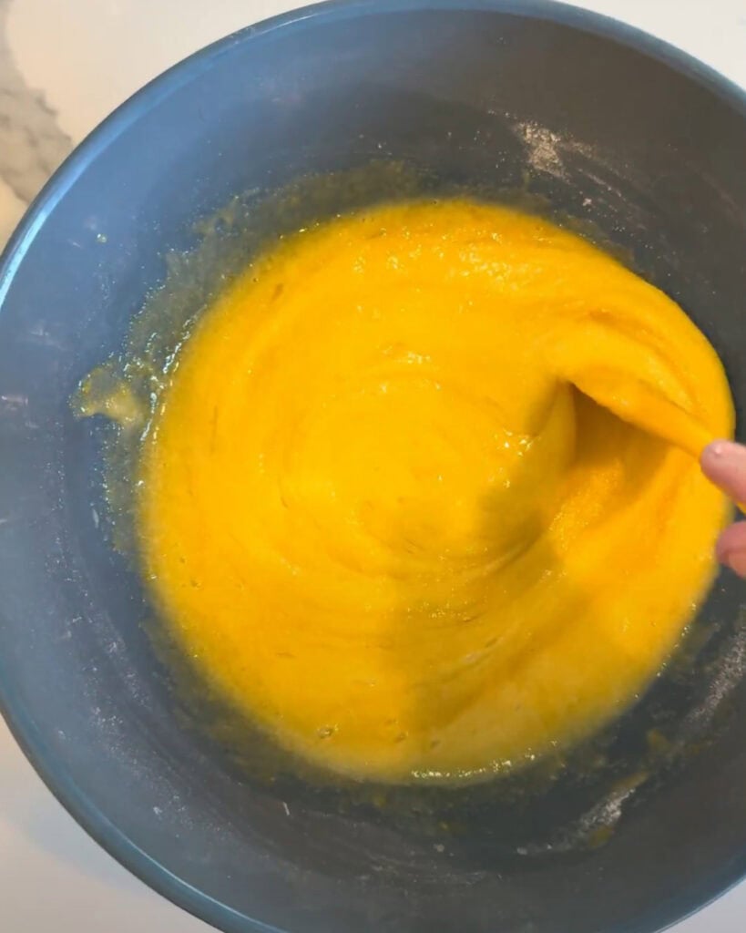 Lemon Bar batter in a bowl.