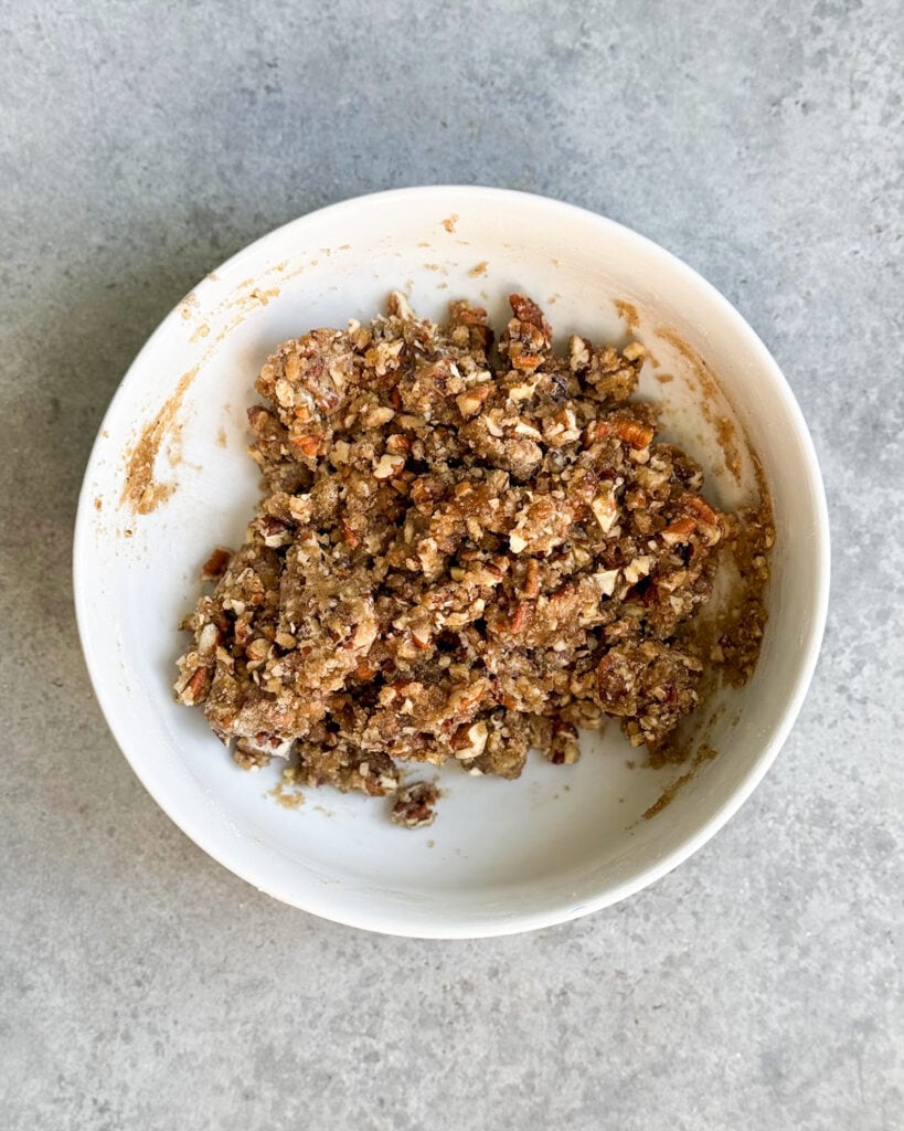 A bowl of sugar coated pecanas.