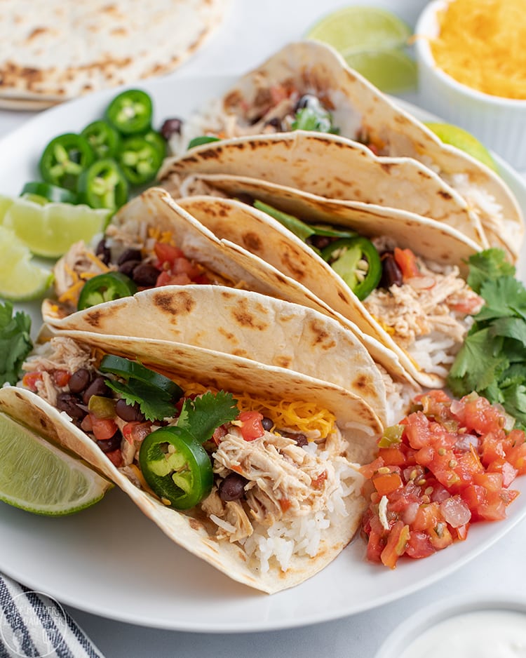 Slow Cooker Chicken Tacos are a perfect weeknight meal!