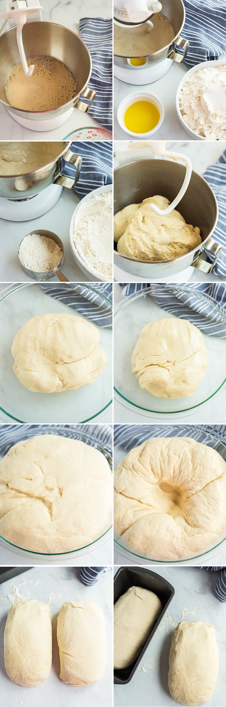Step by step photos on how to make white bread