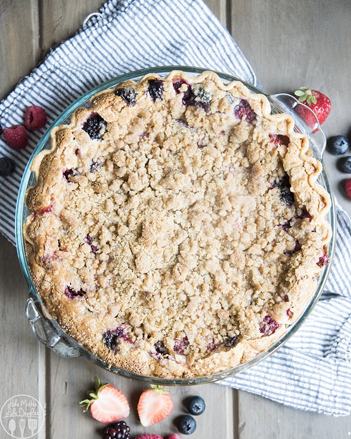 Berry Custard Pie with Streusel Crumb Topping