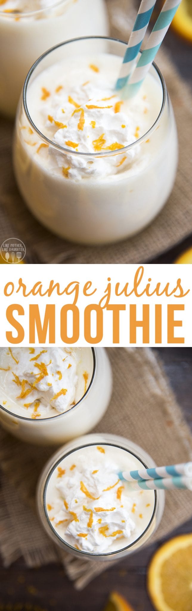 These fresh orange julius smoothies are the perfect combination of orange and vanilla in a refreshing and delicious drink!