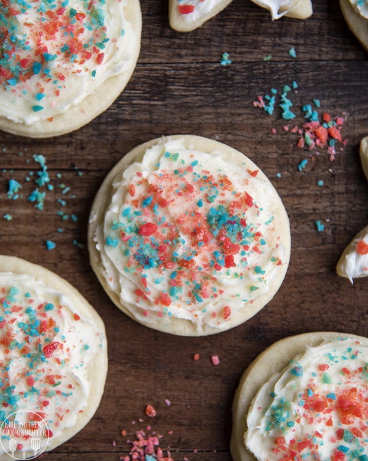Fourth of July Sugar Cookies topped with pop rocks