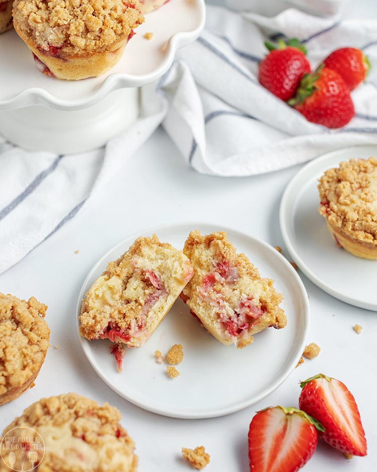 The perfect strawberry muffin, moist, and with a nice soft crumb inside