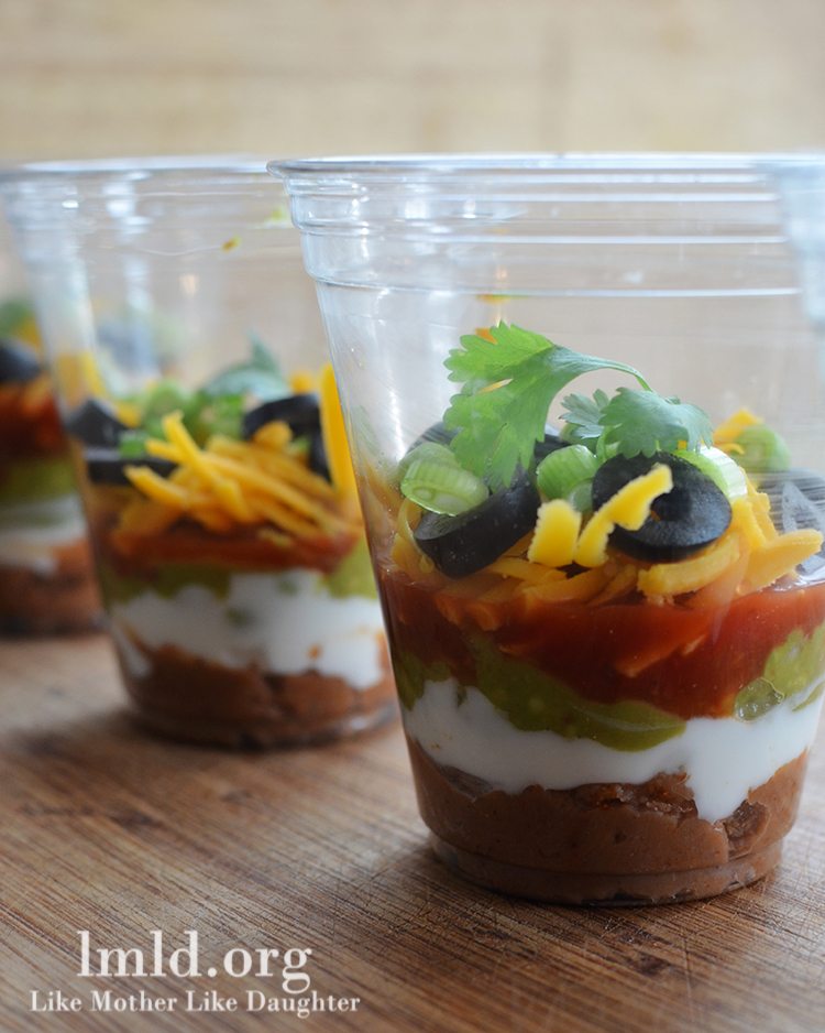 7 Layer Dip Party Cups - Like Mother Like Daughter