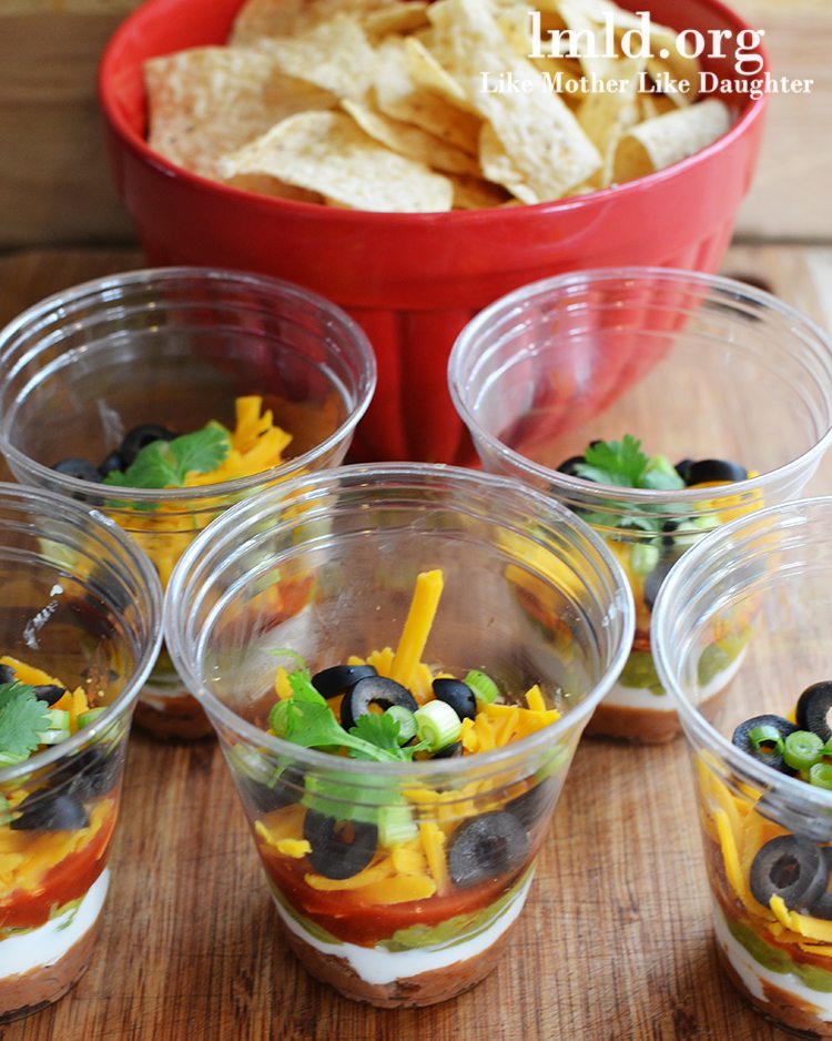 7 Layer Dip Party Cups - Like Mother Like Daughter