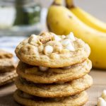 A stack of banana cream pie cookies.