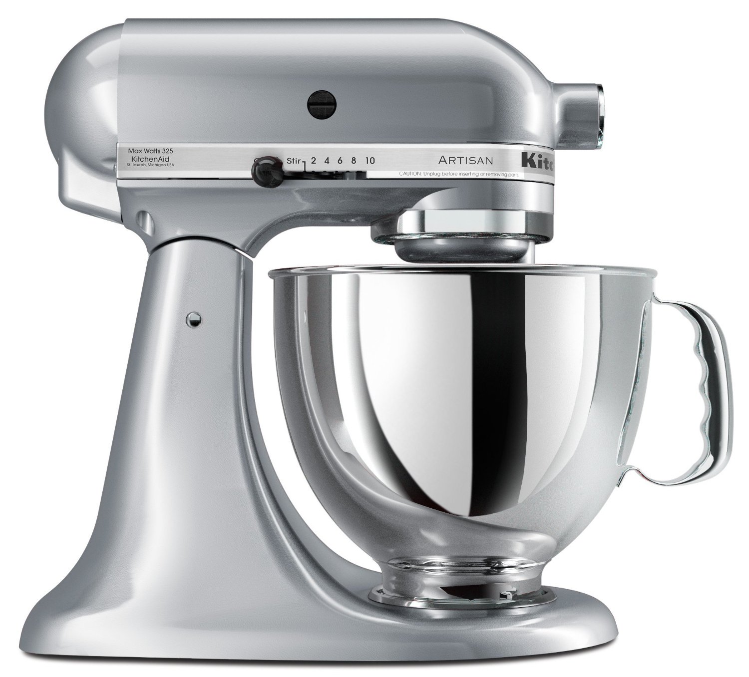 Kitchen aid with silver color.