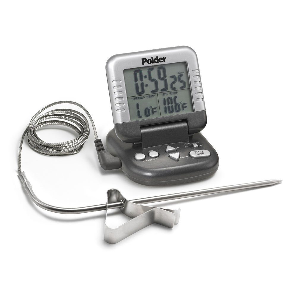 A meat thermometer with probe.