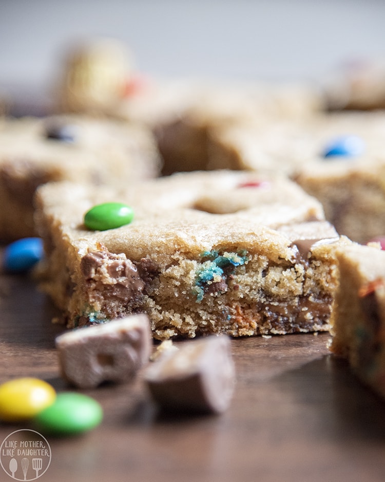 Candy Bar filled cookie Bars