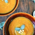 A creamy soup made with delicata squash, perfect comfort food.