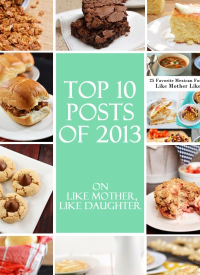 Title card collage for top 10 posts of 2013 on like mother like daughter.