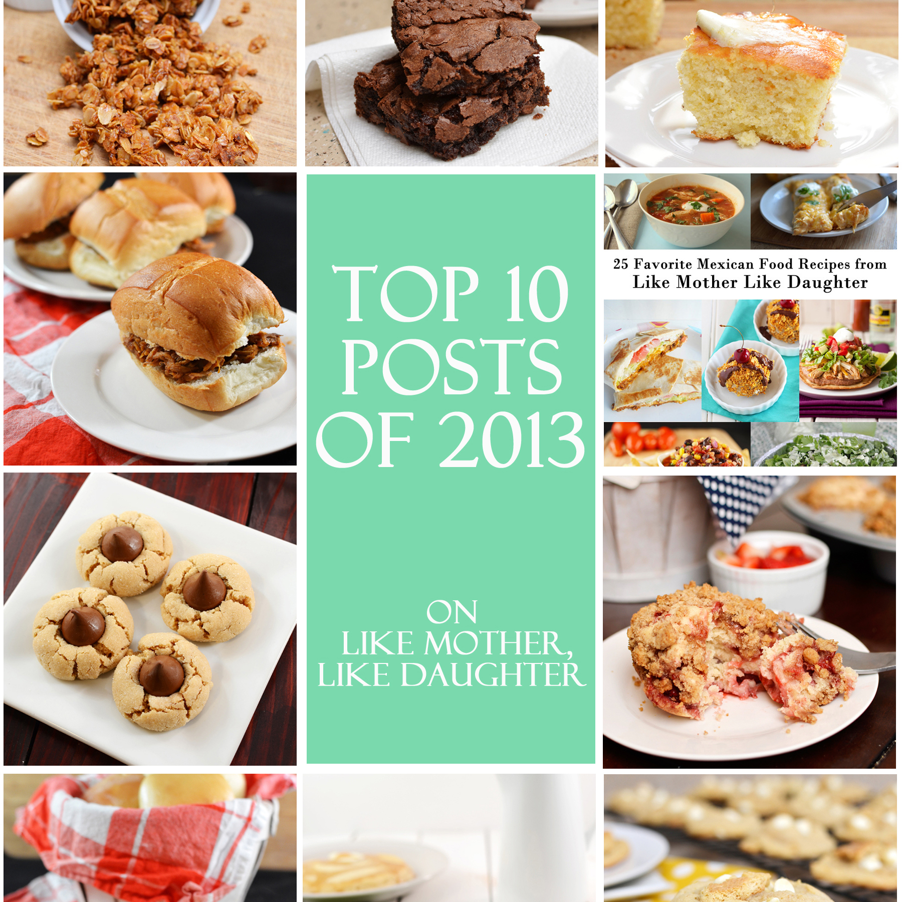Title card collage for top 10 posts of 2013 on like mother like daughter.