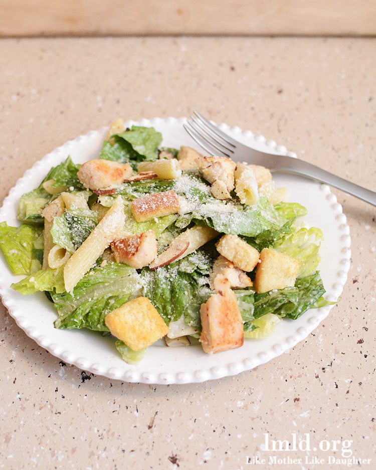 Chicken Caesar Salad With Pasta