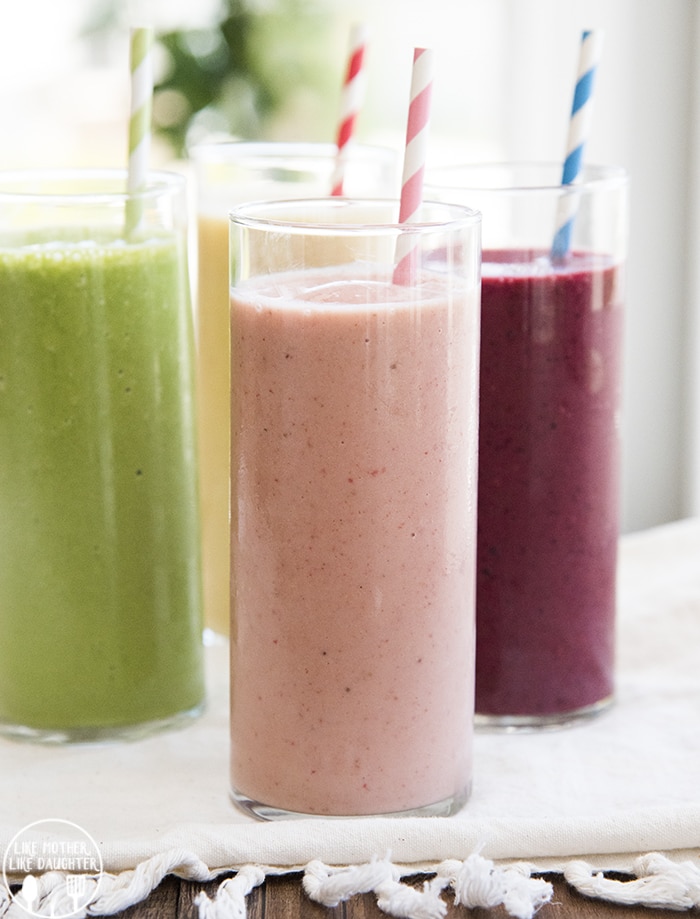 Fruit Smoothie Recipes for breakfast or a healthier snack!