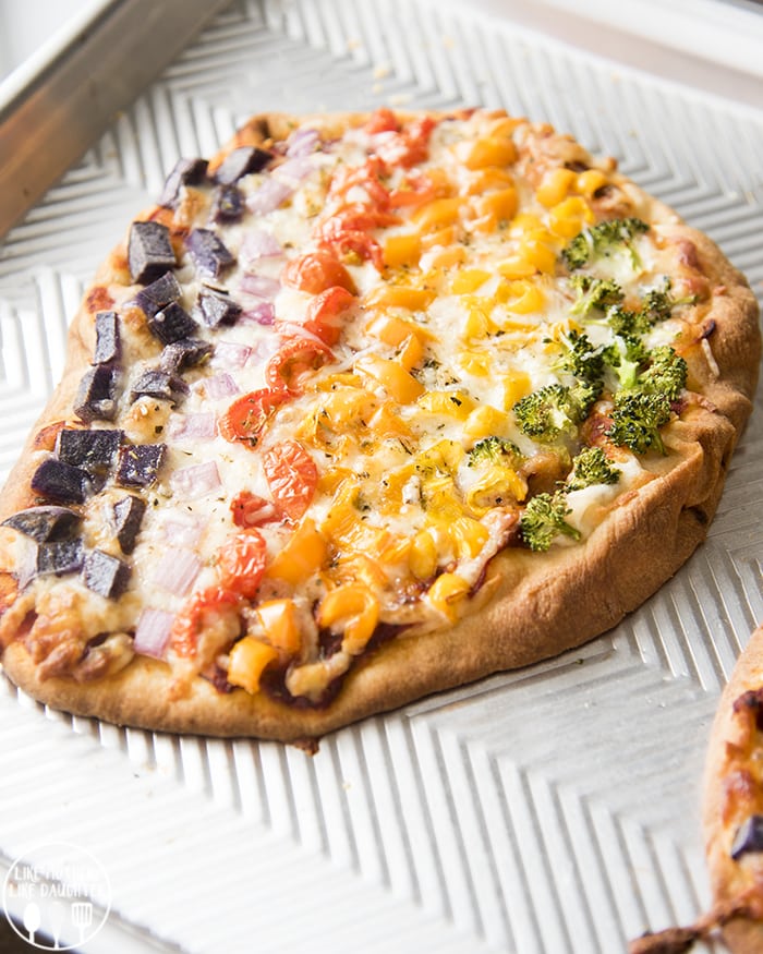 Rainbow Vegetable Pizza
