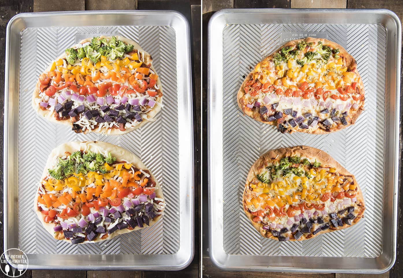 Rainbow Pizza with vegetables