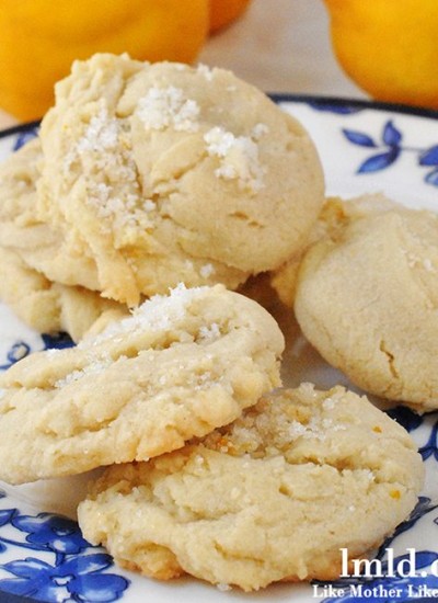 A sweet but tart lemon cookie sprinkled with lemon zest sugar.