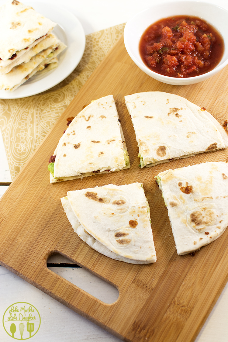 Turkey Bacon, Avocado, and Onion Quesadillas LMLD