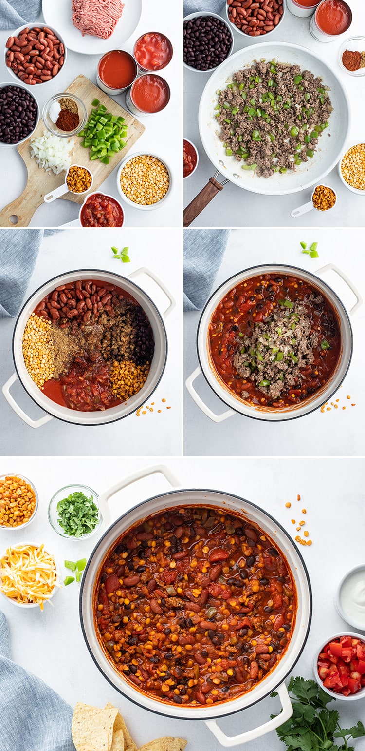 Step by step photos how to make split pea tortilla soup