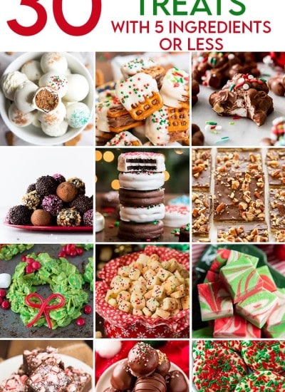 A collage of 9 photos of Christmas treats, such as gingerbread truffles, and chocolate covered Oreos.