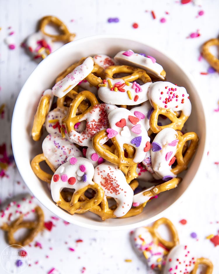 White Chocolate Valentine Pretzels