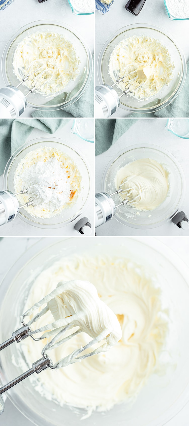 Step by step photos how to make cream cheese frosting.