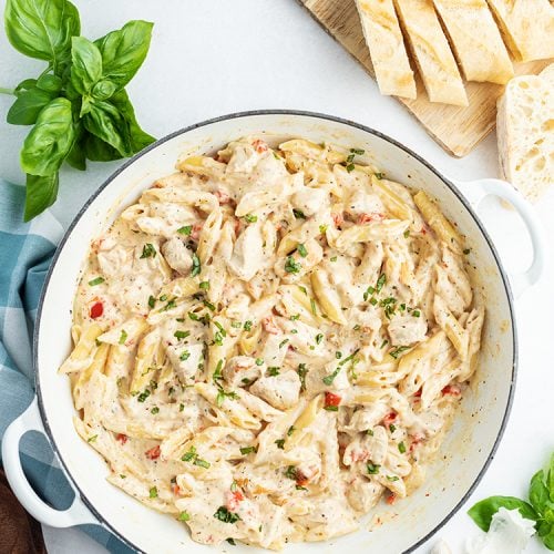 One Pan Cheesy Chicken Pasta - Like Mother, Like Daughter