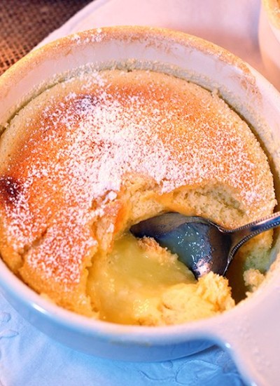 Lemon custard cake with sweet Meyer Lemons for a cake and custard dessert; sweet, tart, lemony, smooth, it will become your favorite