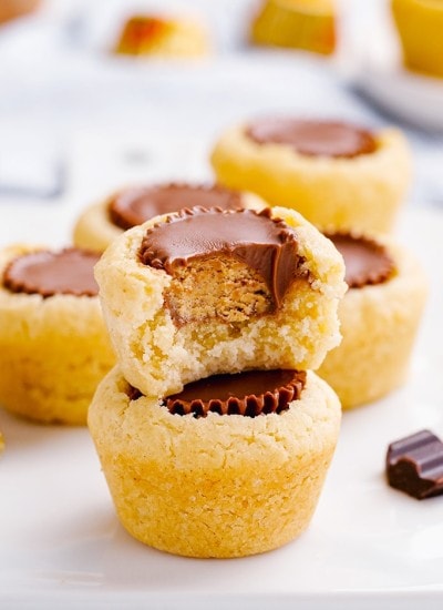 A peanut butter cup inside a cookie