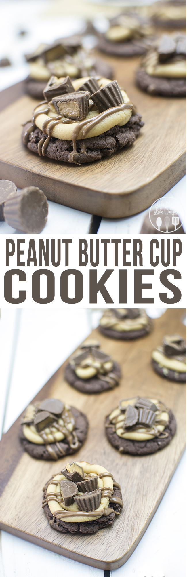 Title car for peanut butter cup cookies with text.