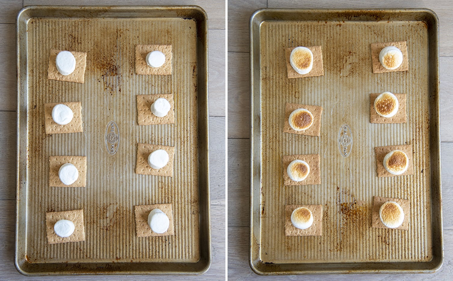 S'mores with melted chocolate, roasted marshmallows, and crunchy graham crackers