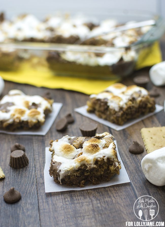 smores peanut butter cookie bars 4