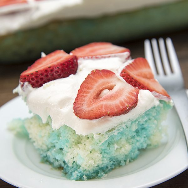 Red White and Blue Jello Poke Cake - Like Mother Like Daughter