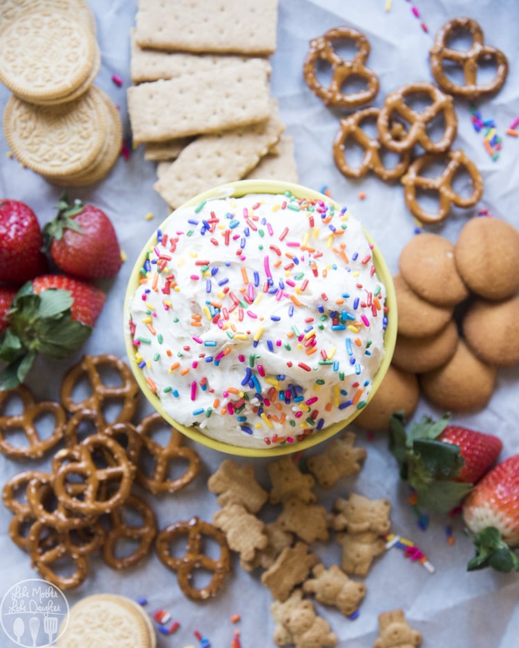 Funfetti cake dip made with cake mix
