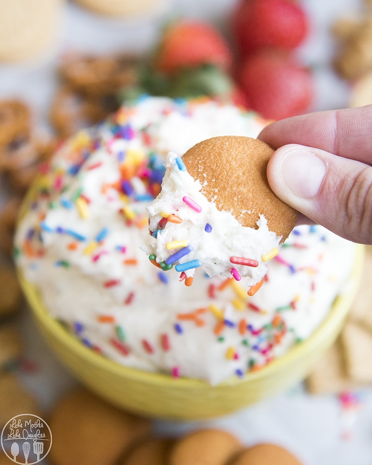 Funfetti cake dip has the great taste of cake batter in a egg free edible dip