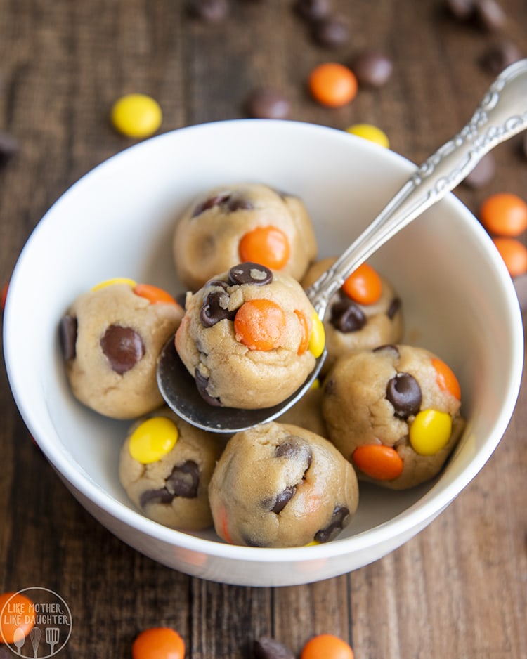 Peanut Butter Cookie Dough with reeses pieces and chocolate chips