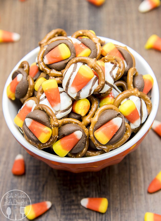 Candy Corn Pretzel Treats - Like Mother Like Daughter