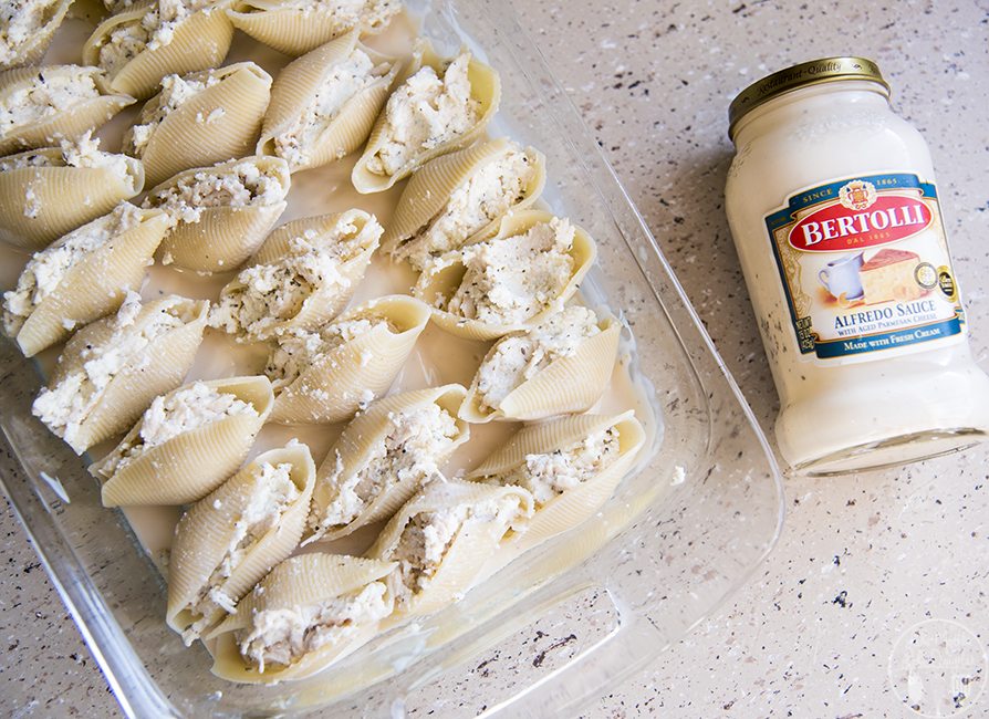 Chicken Alfredo Stuffed Shells - Like Mother, Like Daughter