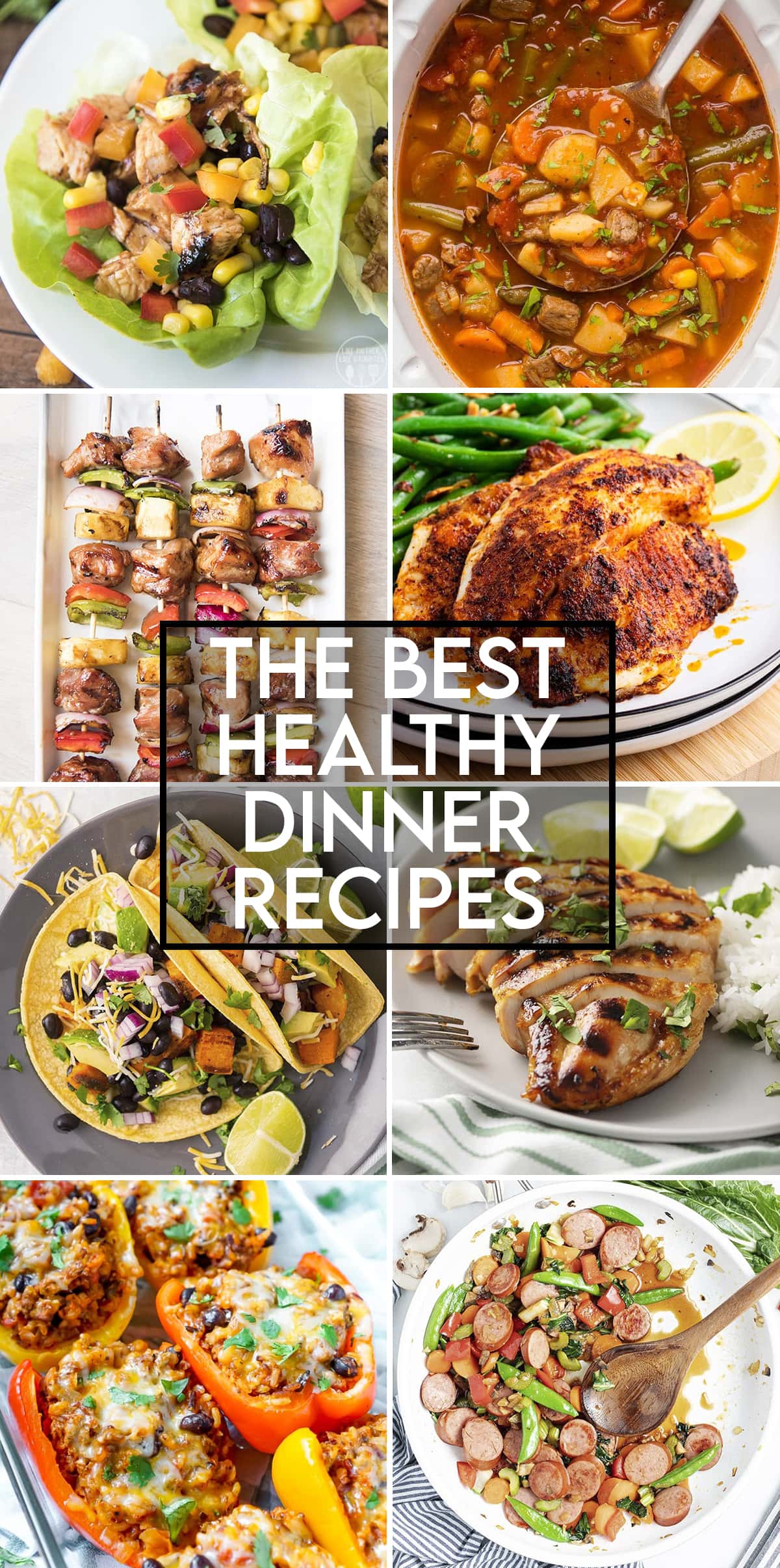 Four image collage for the best healthy dinner recipes.