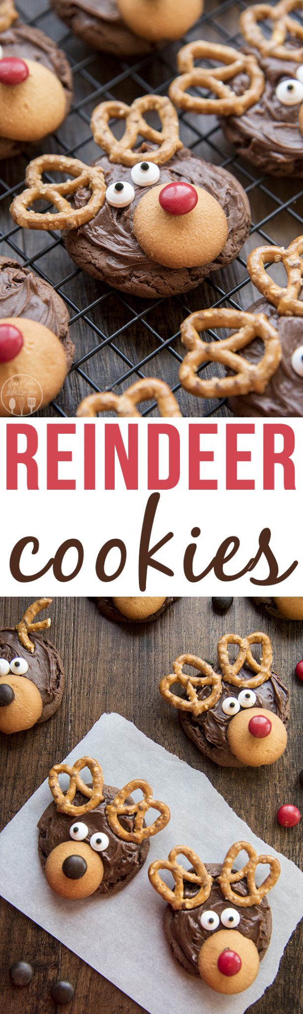 Reindeer Cookies - These reindeer cookies are so adorable and easy to make! They're the cutest Christmas cookies!